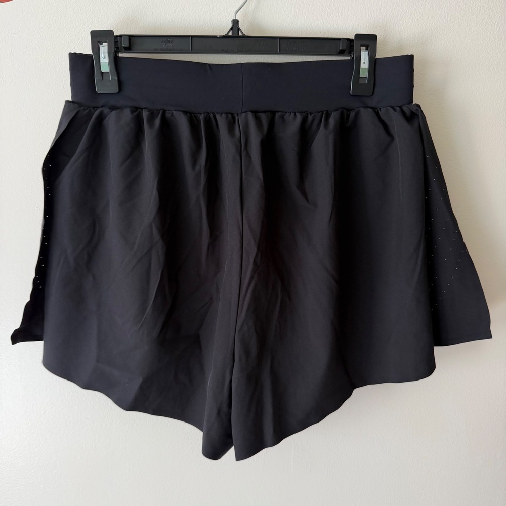Spalding Womens Black Active Running Shorts Size M Perforated Details